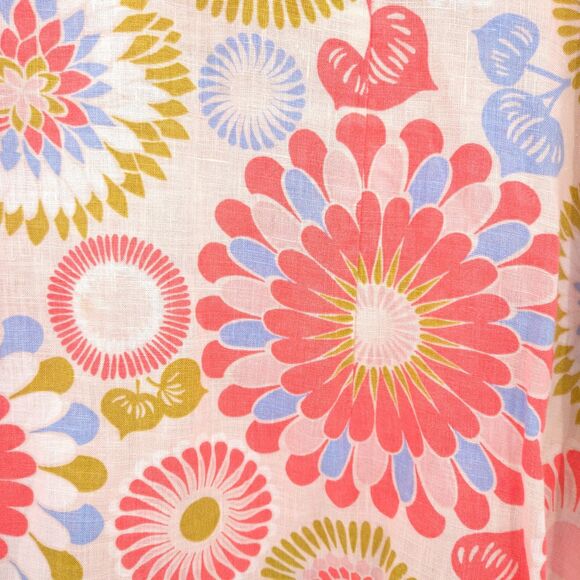 Boden 100% linen kaftan tunic shift dress Size 10 floral beach coastal cruise - Picture 9 of 9